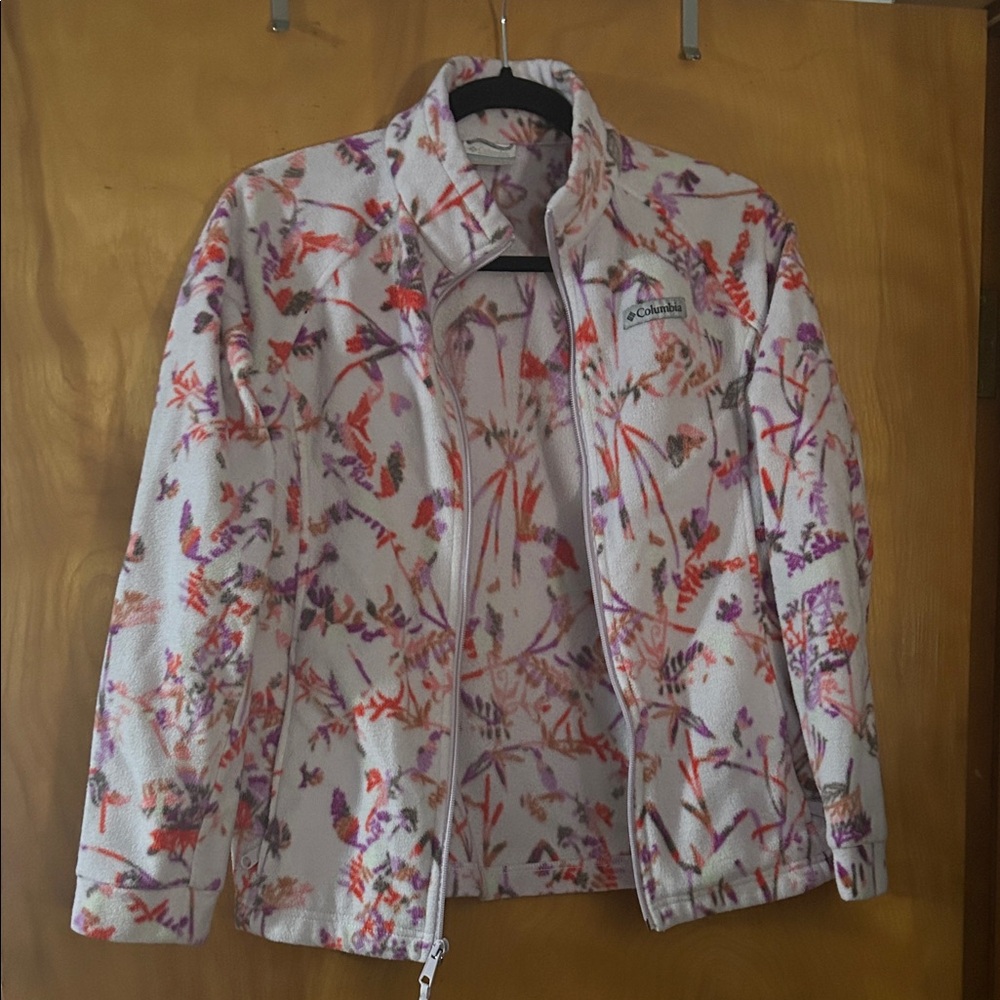 Columbia Kids Floral Fleece Jacket - Pink and Purple